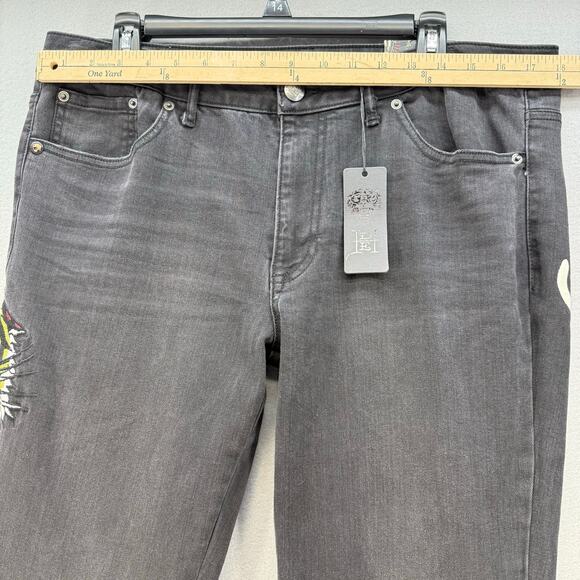 Ed Hardy Jeans Women's 32 (14) Black Embroidered Tiger Slim Flare Y2K Streetwear - Picture 12 of 16